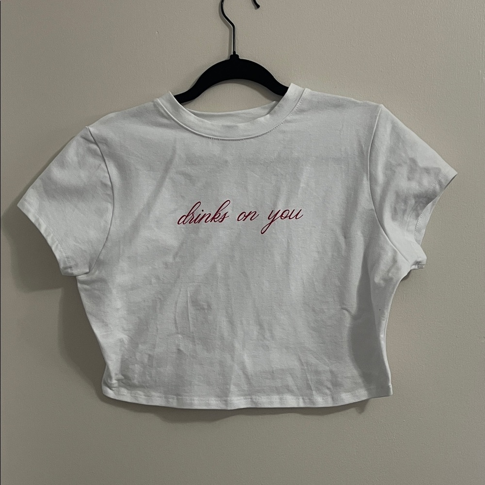 Windsor White Baby Tee- Drinks On You